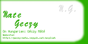 mate geczy business card